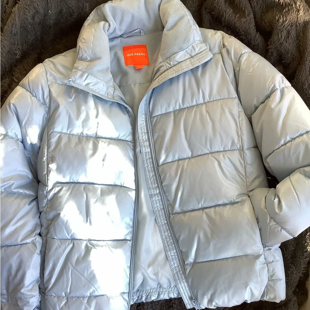 Joe Fresh, baby blue women’s puffer jacket, winter coat. Sz Med. - Picture 3 of 12